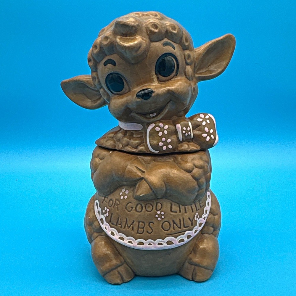 Vtg Twin Winton Lamb Cookie Jar For Good Little Lambs Only San Juan Capistrano